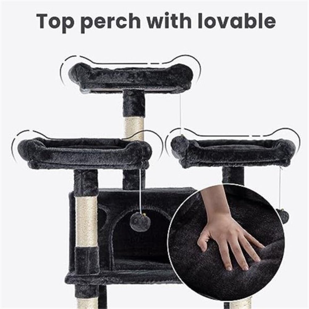 68 Inches Multi-Level Large Cat Tree Big Cat Tower with Condo - Picture 4 of 7